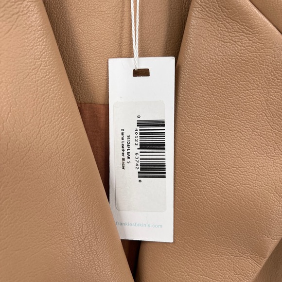 FRANKIES BIKINIS Vegan Leather Blazer Womens Small Tan Earth Oversized NWT - Picture 12 of 16